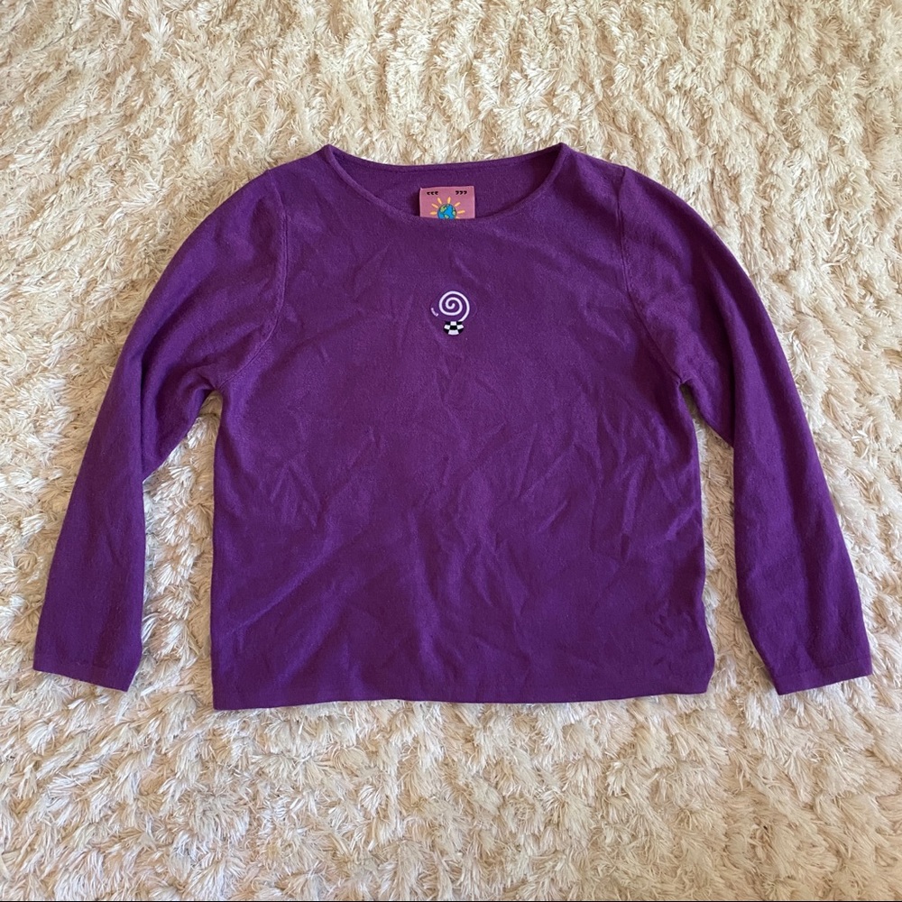 UNIF 3/4 sleeve trippy mushroom top